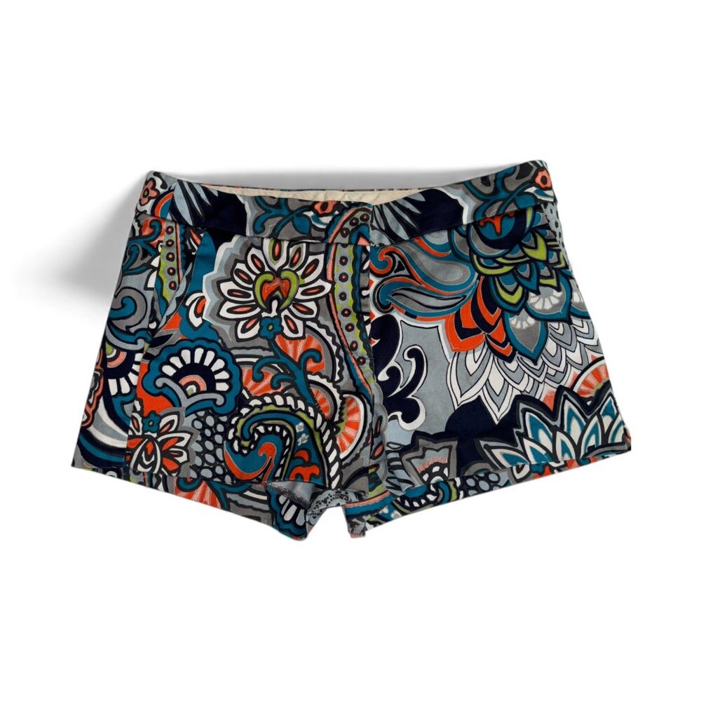J.Crew Moonglow Paisley Cotton Shorts Size 6 Vibrant Print Colorful Style